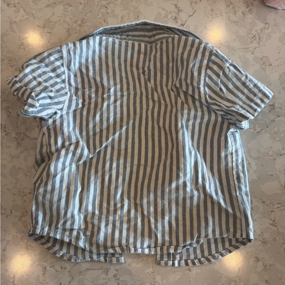 Old navy, 6-12 months Striped Blue and White Shirt